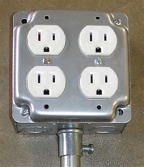 2 x 2 junction box|duplex receptacle outlet box.